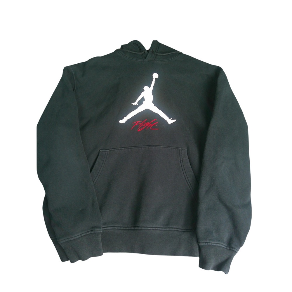 Jordan Flight Men's Hoodie Black Jumpman Pullover Fleece Sweatshirt Size Medium